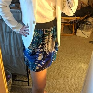 Palm frond print chiffon skirt